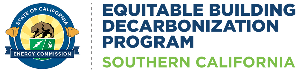 california equitable building decarbonization program logo